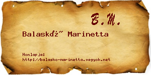 Balaskó Marinetta névjegykártya